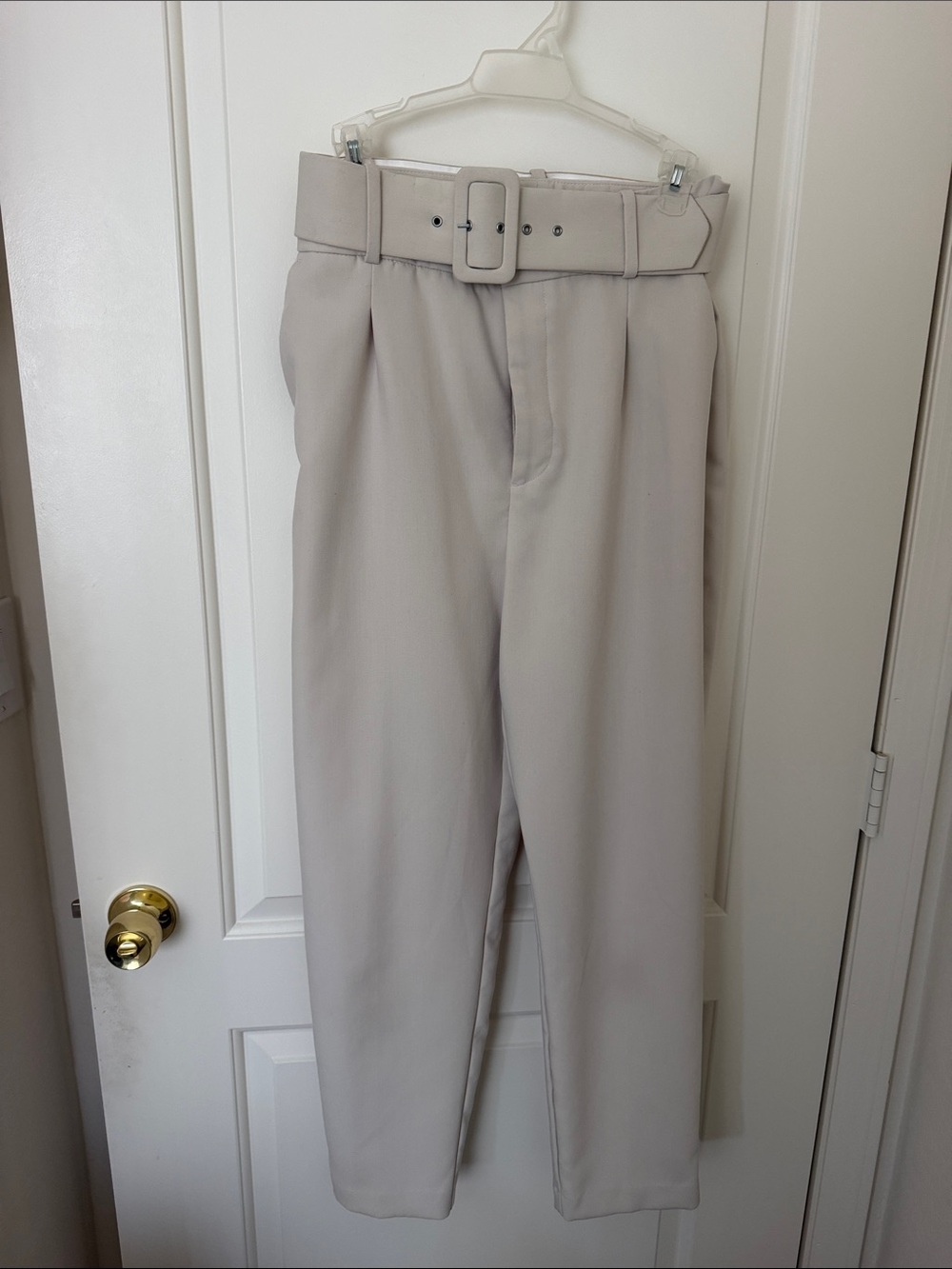 Zara Beige belted pants
